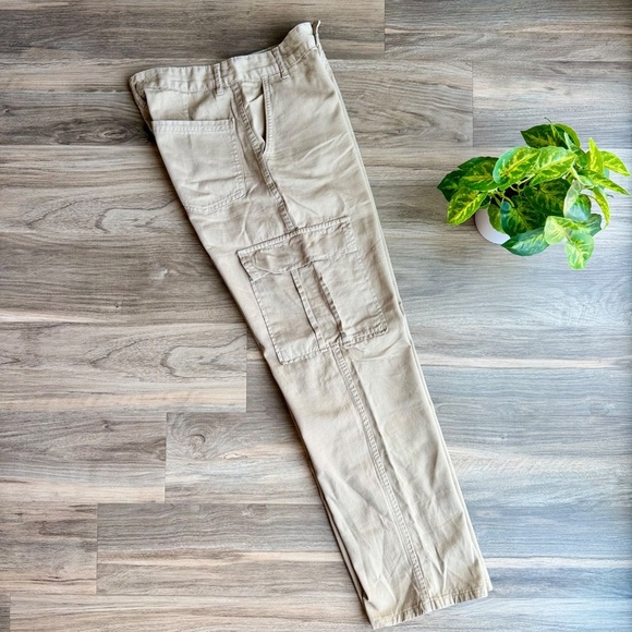 STR Stradivarius Cargo Pants Khaki Utility Straight Leg Size 6 - Picture 8 of 13